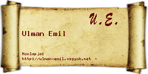 Ulman Emil névjegykártya